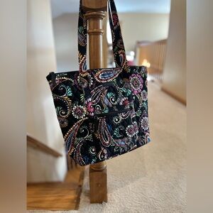 Vera Bradley Black Tote Bag “Bandana Swirl” NWOT